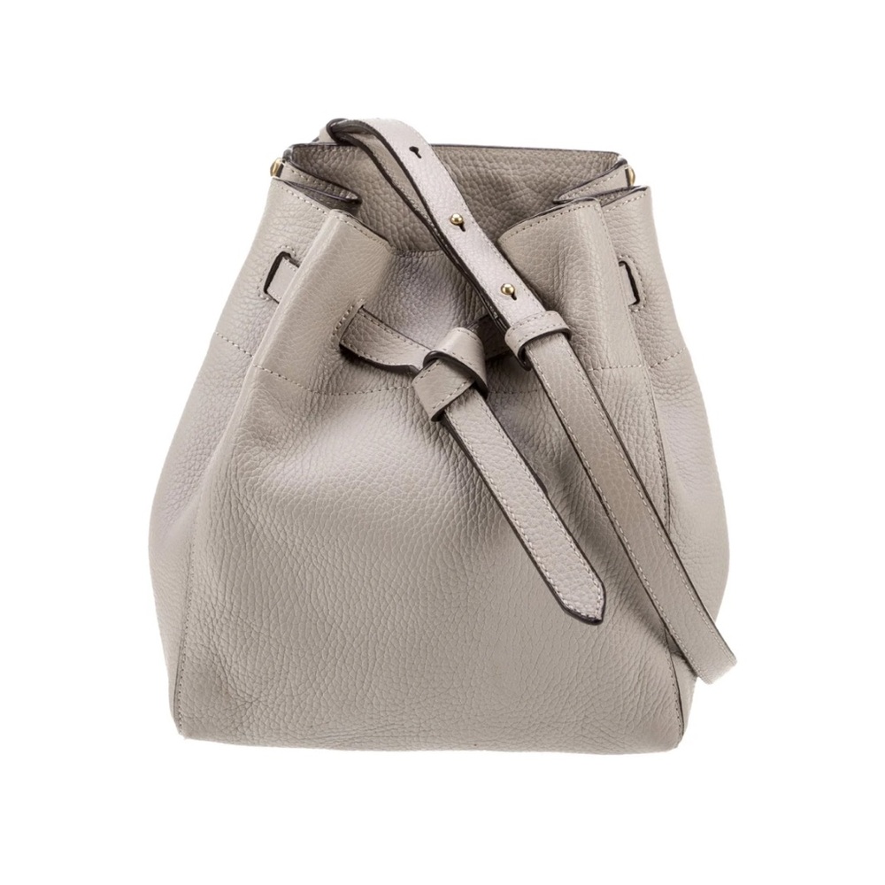 Leather crossbody bucket bag